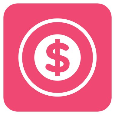 Finans düz kare vektör simgesi