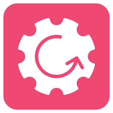 Dişli döndürme düz kare vektör simgesi