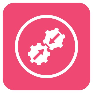 Dişli Tümleştirme düz kare vektör simgesi