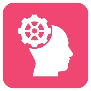 Düz kare vektör simge kafa dişli