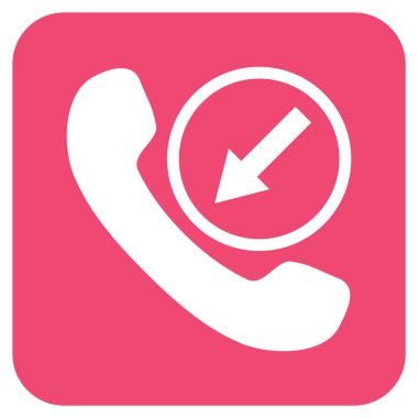 Gelen arama düz kare vektör simgesi