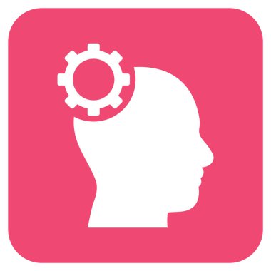 Akıl vites düz kare vektör simgesi