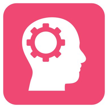 Akıl vites düz kare vektör simgesi