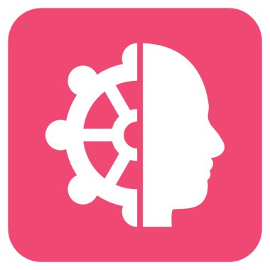 Akıl düz kare vektör simgesi