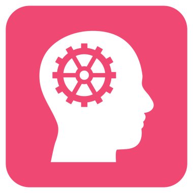 Akıl düz kare vektör simgesi