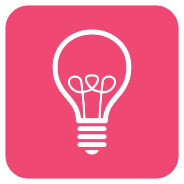 Lamba ampul düz kare vektör simgesi