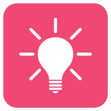 Ampul düz kare vektör simgesi