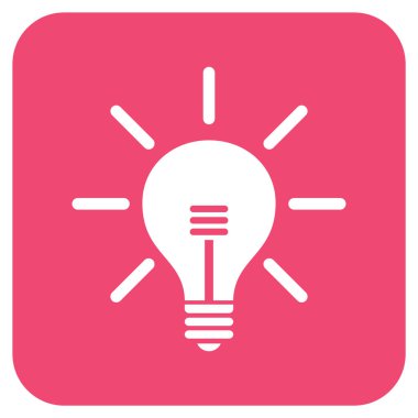 Ampul düz kare vektör simgesi