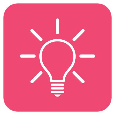 Ampul düz kare vektör simgesi