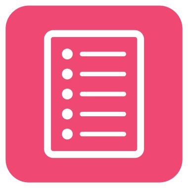 Vektör simge listesi sayfa düz kare