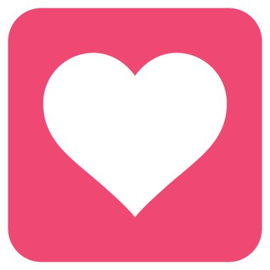 Aşk kalp düz kare vektör simgesi