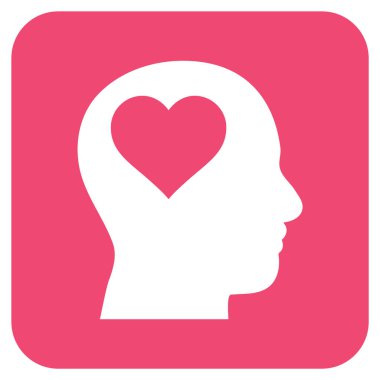 Sevgili baş düz kare vektör simgesi