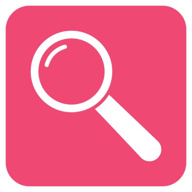 Büyüteç'i düz kare vektör simgesi