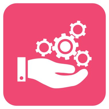 Vektör simge mekanik Servisi düz kare