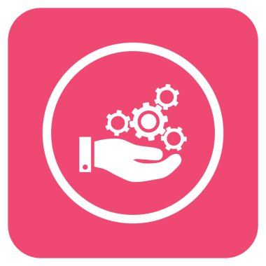 Vektör simge mekanik Servisi düz kare