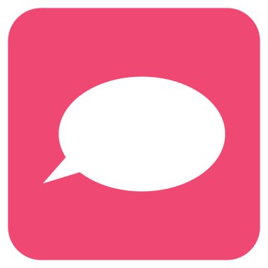 İleti bulut düz kare vektör simgesi