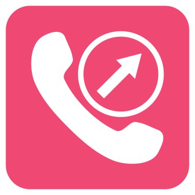 Giden arama düz kare vektör simgesi