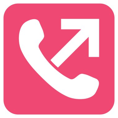 Giden arama düz kare vektör simgesi