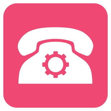 Telefon ayarları düz kare vektör simgesi