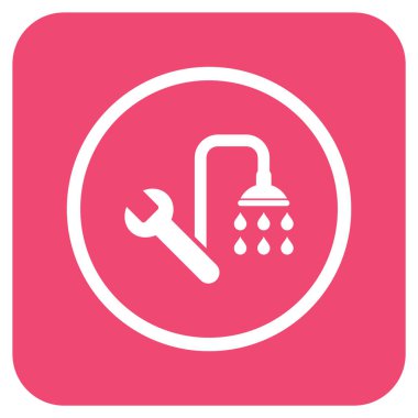 Sıhhi tesisat düz kare vektör simgesi