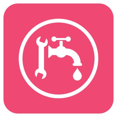 Sıhhi tesisat düz kare vektör simgesi