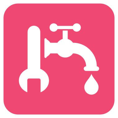 Sıhhi tesisat düz kare vektör simgesi