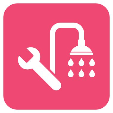 Sıhhi tesisat düz kare vektör simgesi