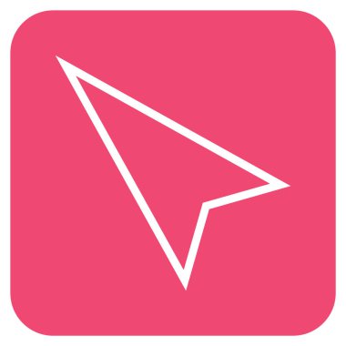 İşaretçi sol düz vektör simgesi kare.