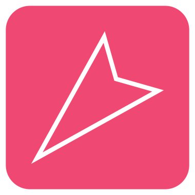 İşaretçi sol düz vektör simgesi kare.