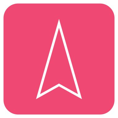 İşaretçi düz yukarı vektör simgesi kare