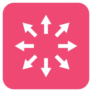 Radyal oklar düz kare vektör simgesi