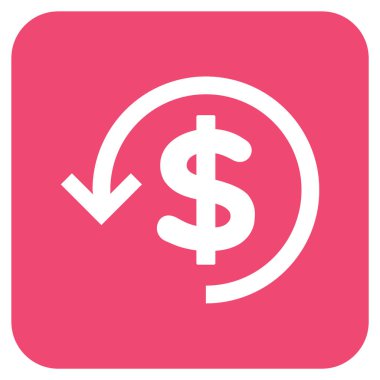 Düz kare vektör simge iade