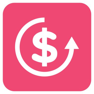 Düz kare vektör simge iade