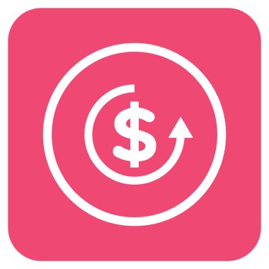 Düz kare vektör simge iade