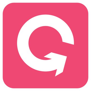 Saatin tersi yönde düz kare vektör simge döndürmek