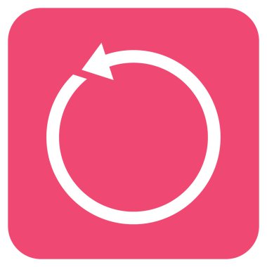 Saatin tersi yönde düz kare vektör simge döndürmek