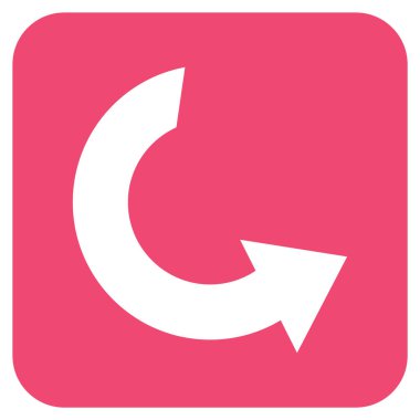 Saatin tersi yönde düz kare vektör simge döndürmek