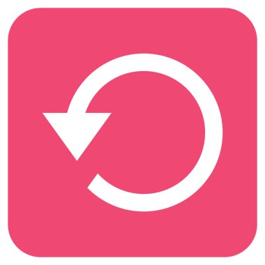 Saatin tersi yönde düz kare vektör simge döndürmek