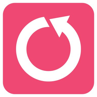 Saatin tersi yönde düz kare vektör simge döndürmek