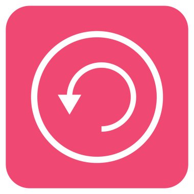 Saatin tersi yönde düz kare vektör simge döndürmek