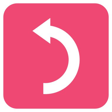 Sol düz kare vektör simge döndürmek