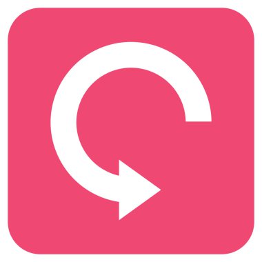 Sağa döndür düz kare vektör simgesi