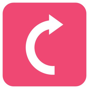 Sağa döndür düz kare vektör simgesi