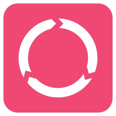 Döndürme düz kare vektör simgesi