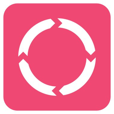 Döndürme düz kare vektör simgesi