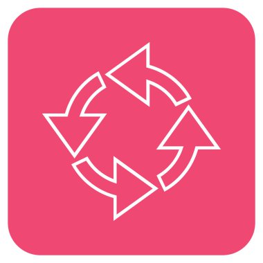 Döndürme düz kare vektör simgesi