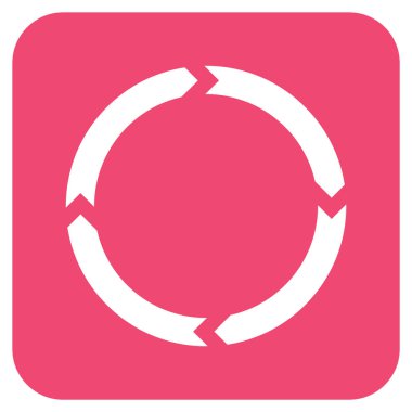 Döndürme düz kare vektör simgesi