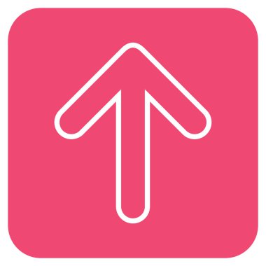 Düz yukarı yönlü ok vektör simgesi kare