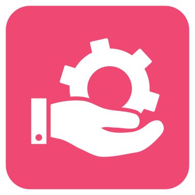 Hizmet düz kare vektör simgesi