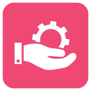 Hizmet düz kare vektör simgesi